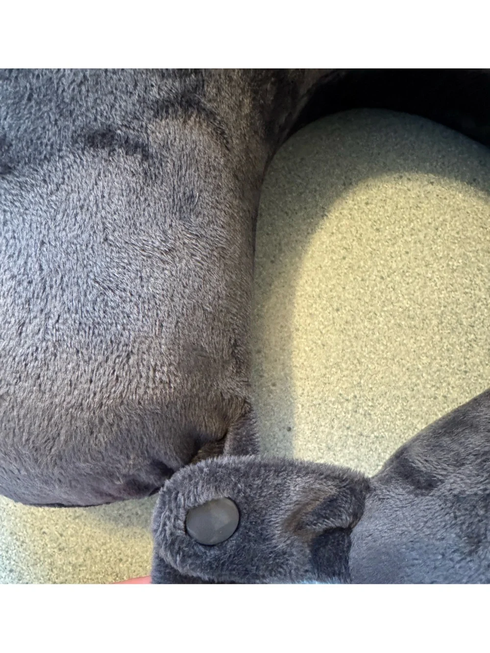 Plush U-Shaped Neck Travel Pillow - Charcoal